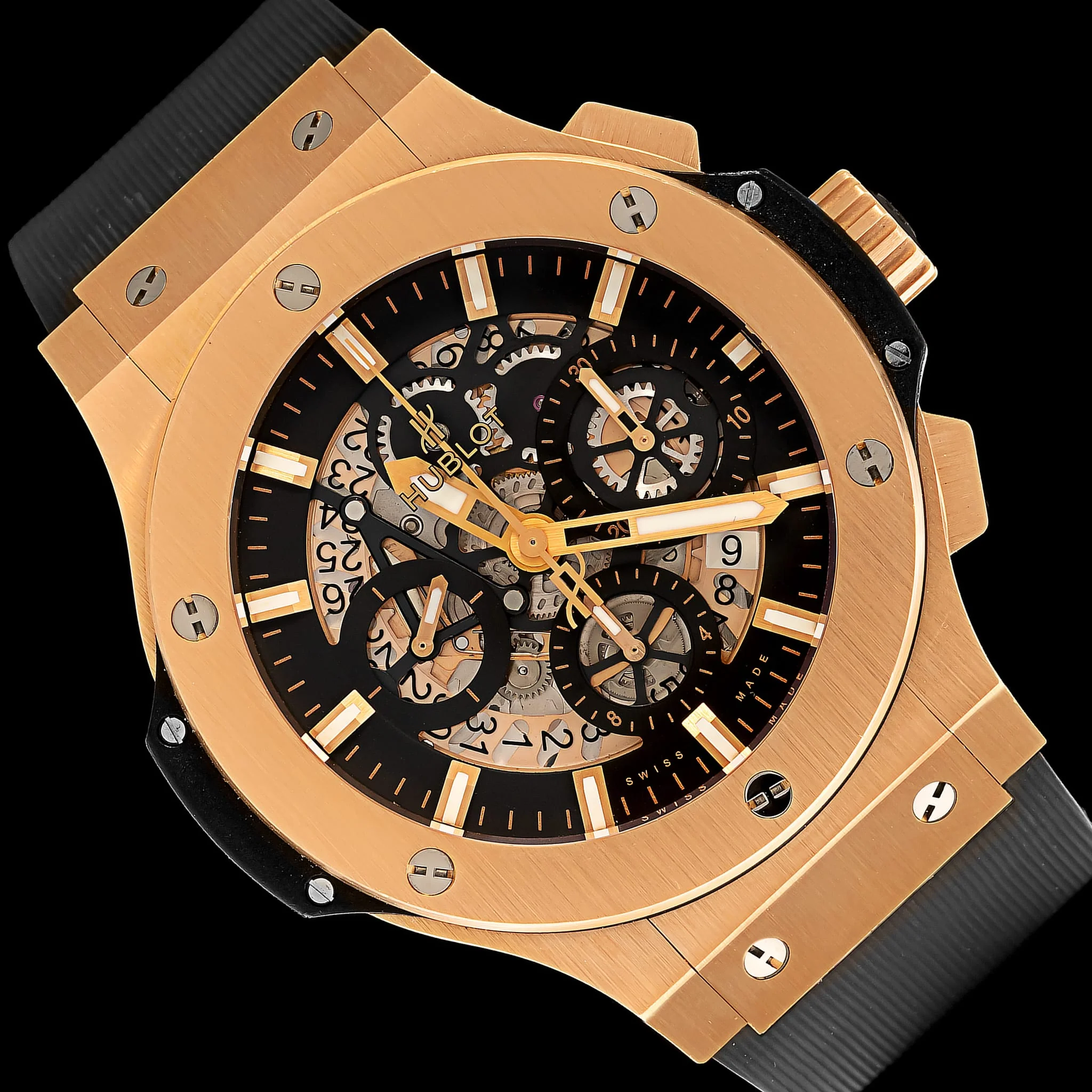 Rose Gold & Black Ceramic Pre-Owned Hublot Bigbang Aerobang Estate Watch - Image 3