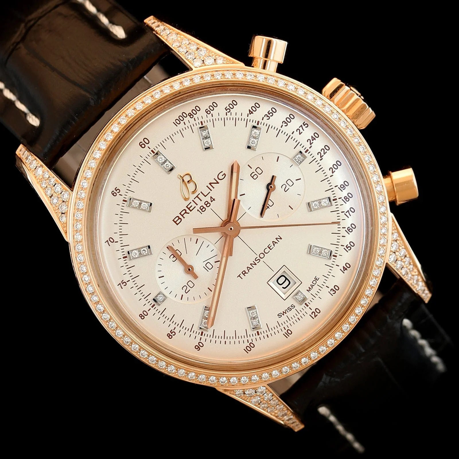 Rose Gold Pre-Owned Breitling Transocean Estate Watch - Image 3