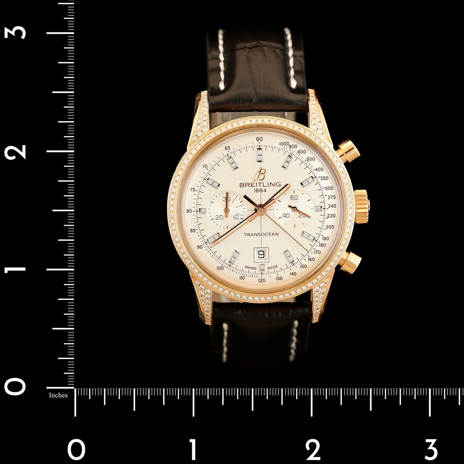 Rose Gold Pre-Owned Breitling Transocean Estate Watch - Image 4