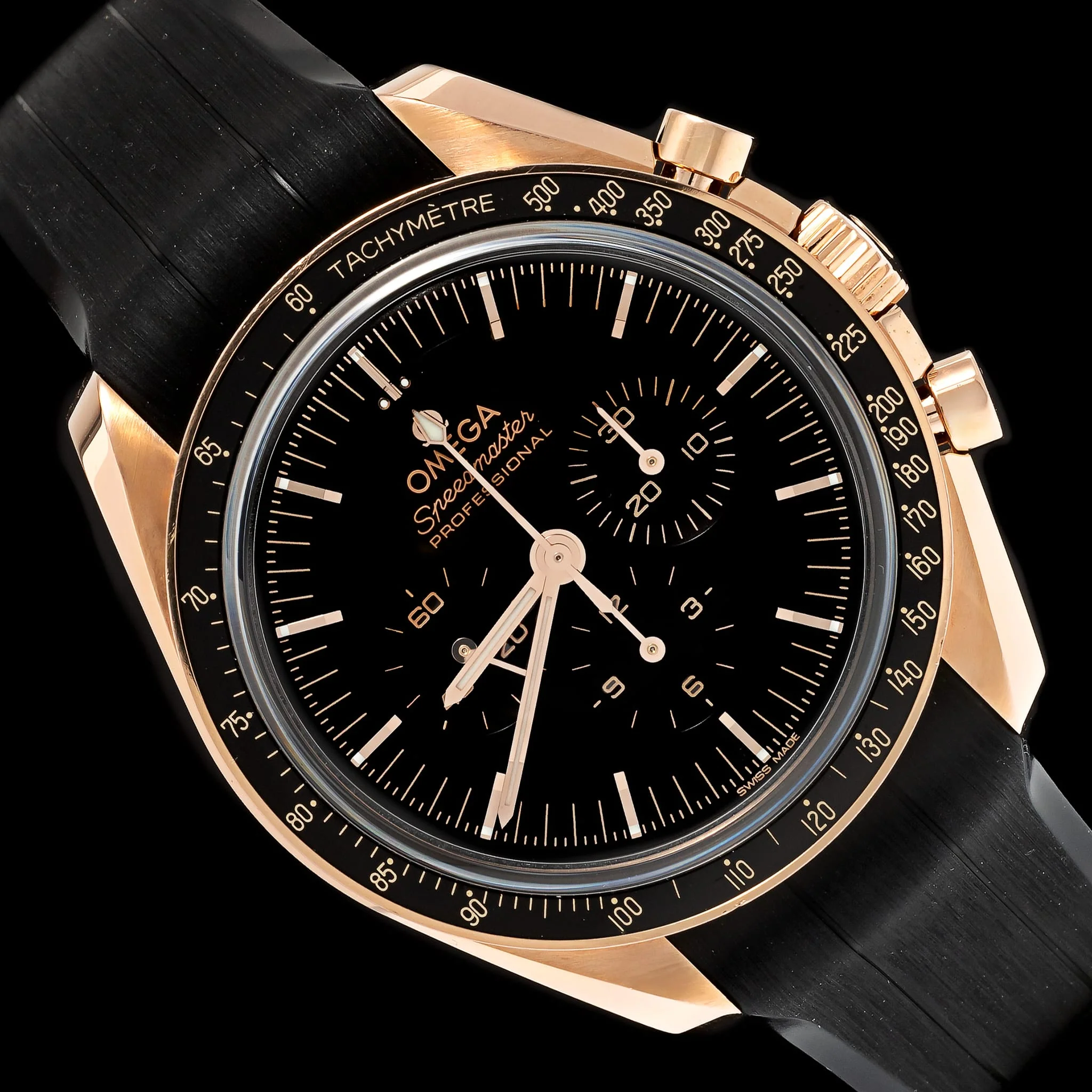 Rose Gold Pre-Owned Omega Speedmaster Moonwatch Professional Estate Watch - Image 3