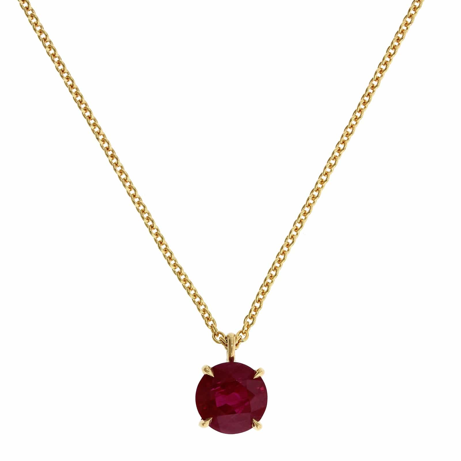 18K Yellow Gold Ruby Necklace - Image 5