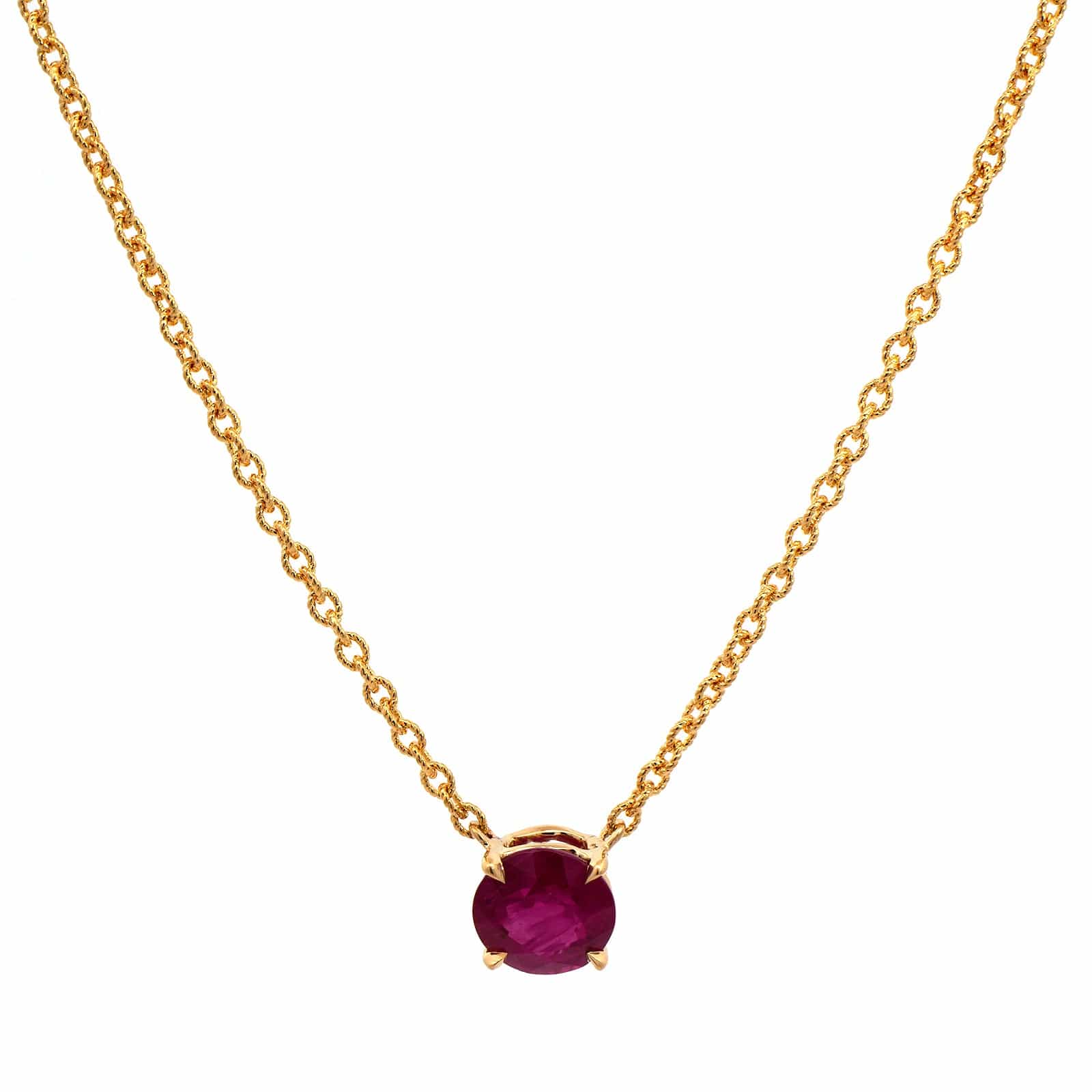 18K Yellow Gold Ruby Necklace - Image 5