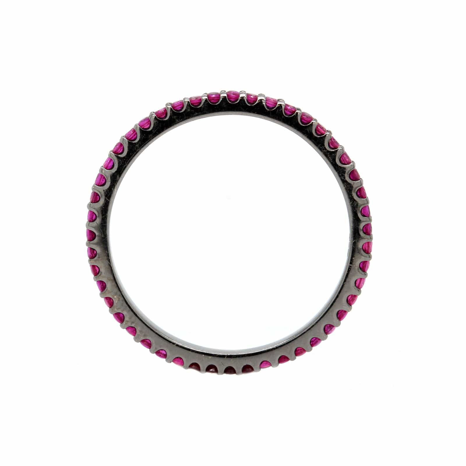 18K White Gold Shared Prong Ruby Ring - Image 3