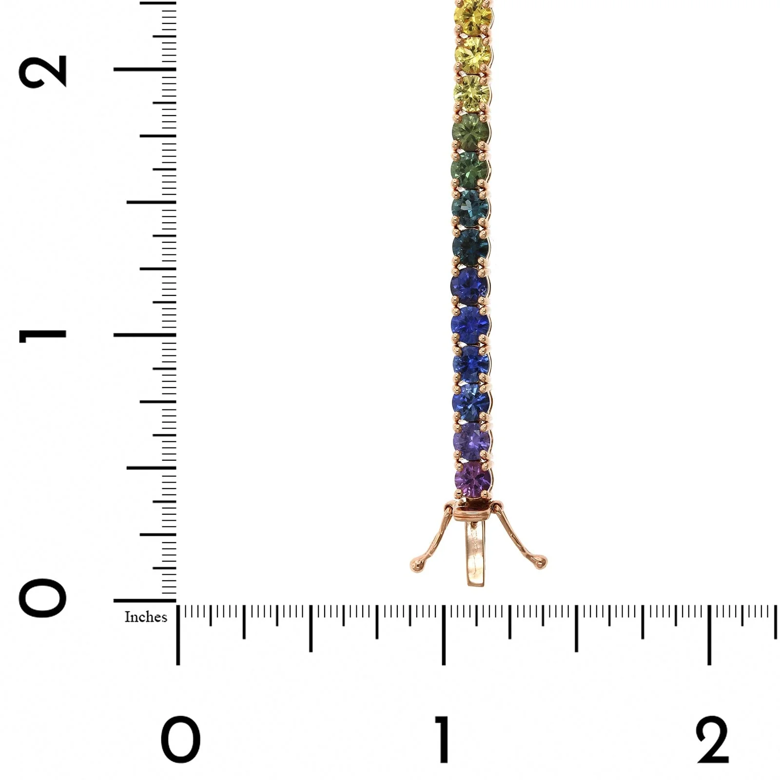 18K Rose Gold Rainbow Sapphire Bracelet - Image 4