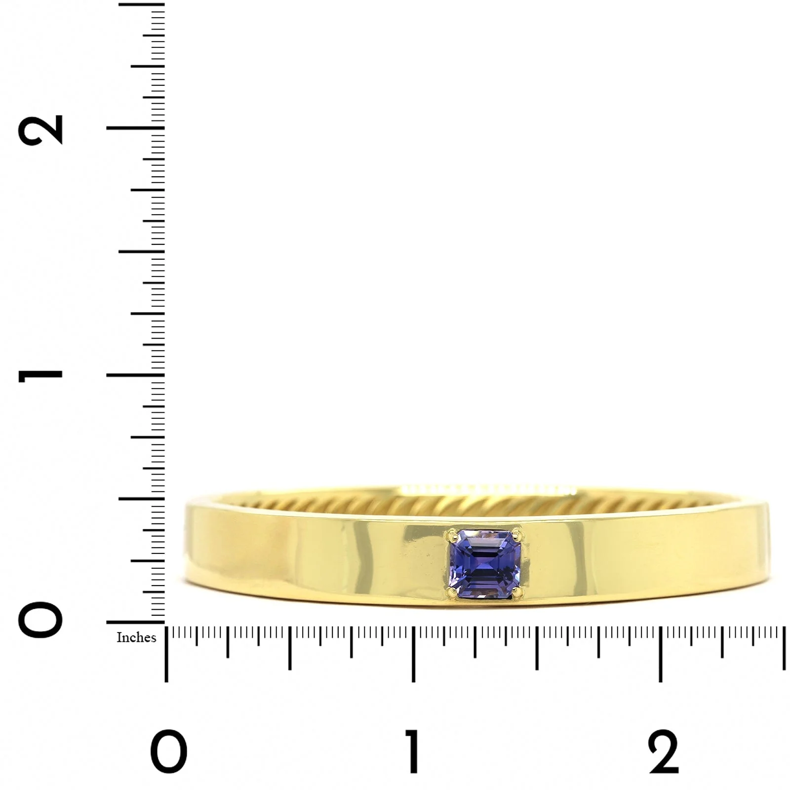 18K Yellow Gold Purple Sapphire Bangle - Image 3