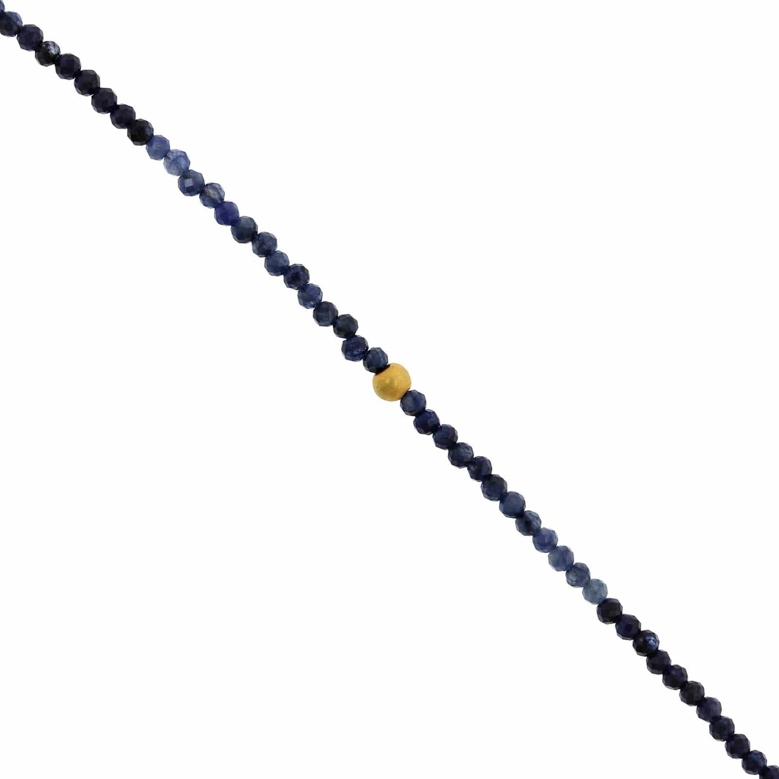 18K Yellow Gold Sapphire Beaded Bracelet - Image 2