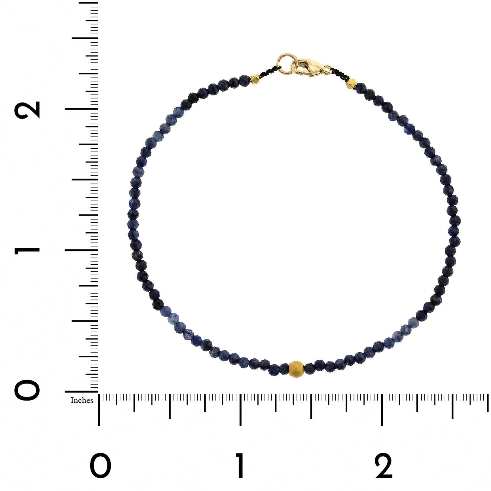 18K Yellow Gold Sapphire Beaded Bracelet - Image 3