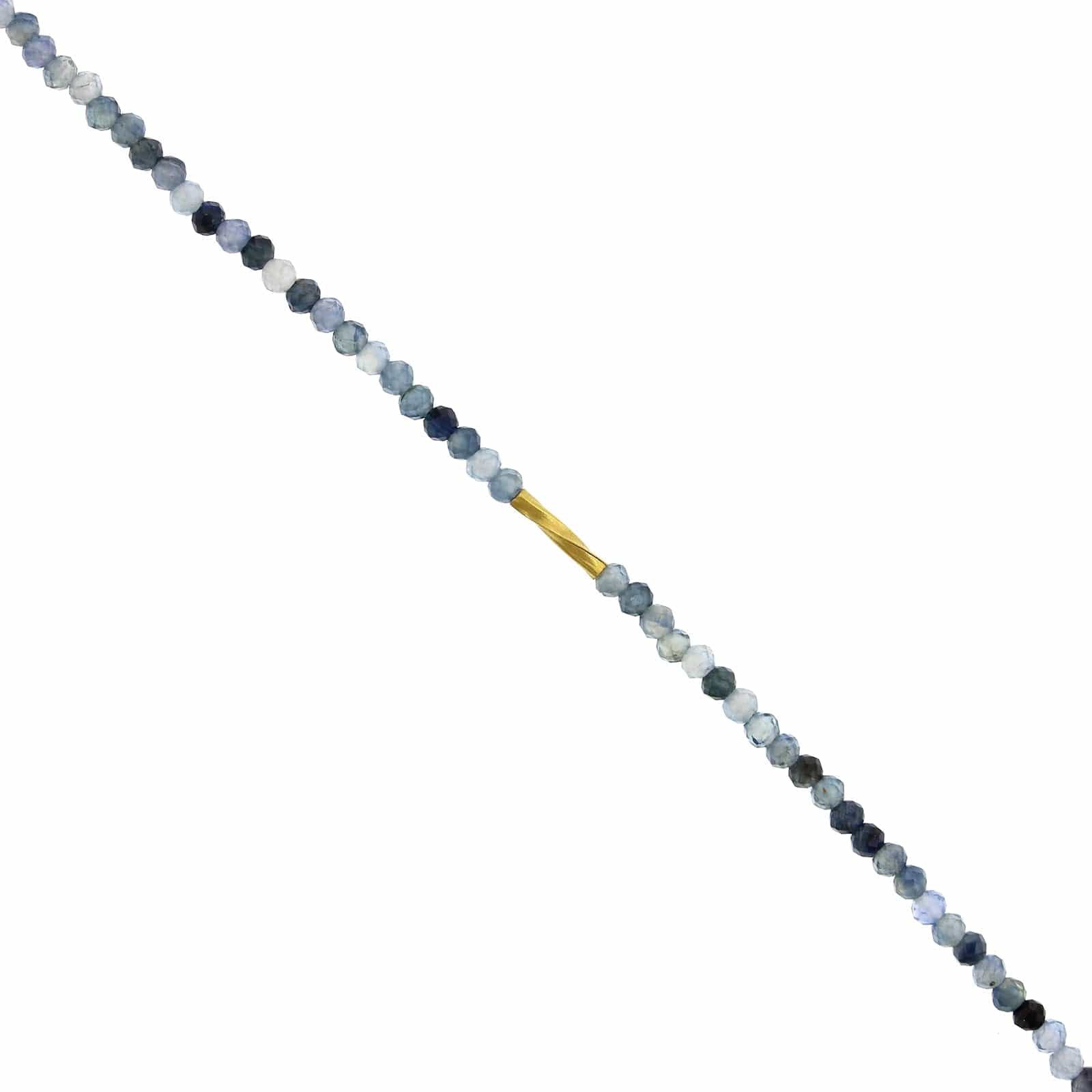 18K Yellow Gold Sapphire Bead Bracelet - Image 2