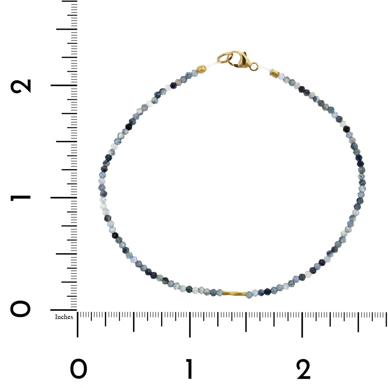 18K Yellow Gold Sapphire Bead Bracelet - Image 3