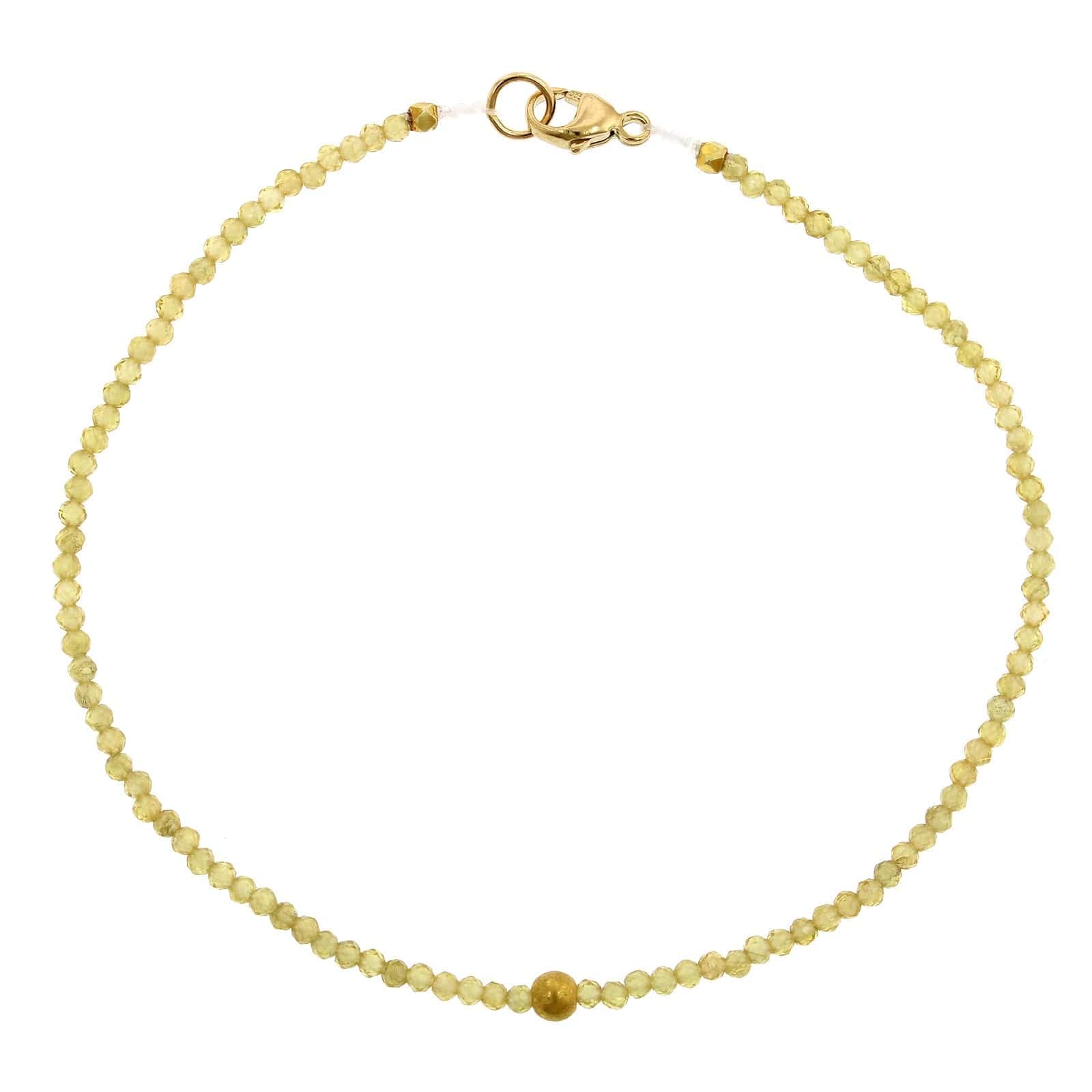 18K Yellow Gold Yellow Sapphire Beaded Bracelet