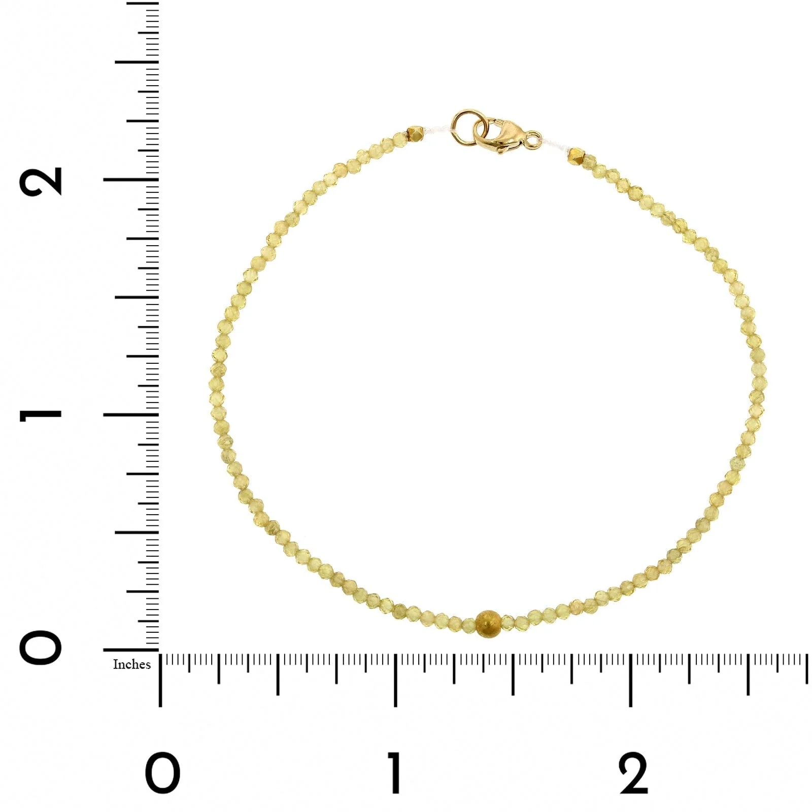 18K Yellow Gold Yellow Sapphire Beaded Bracelet - Image 3