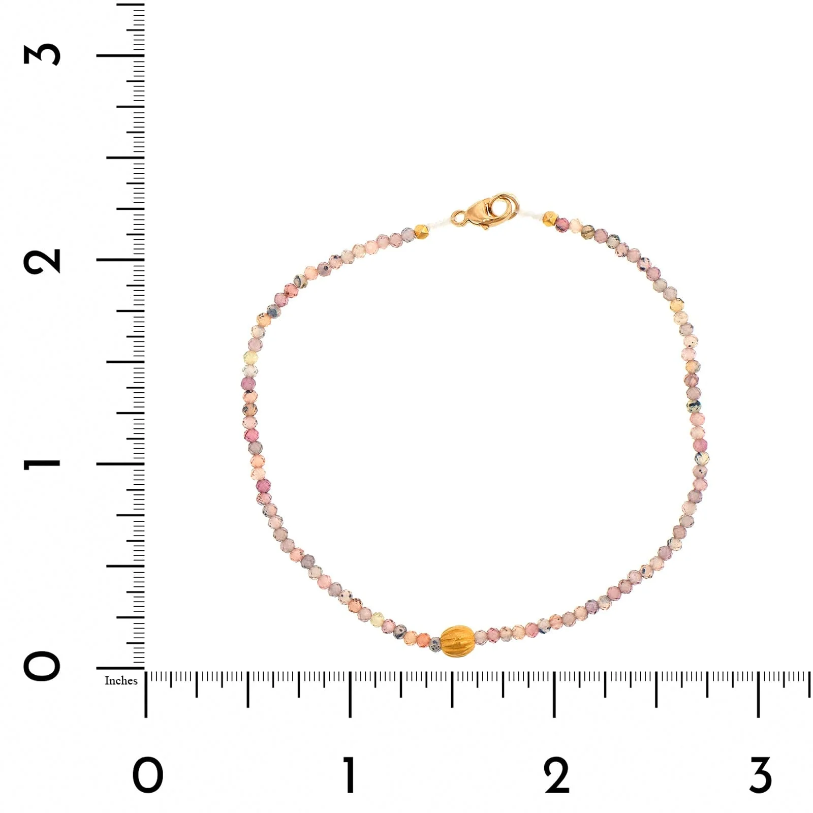 18K Yellow Gold Sapphire Beaded Bracelet - Image 2