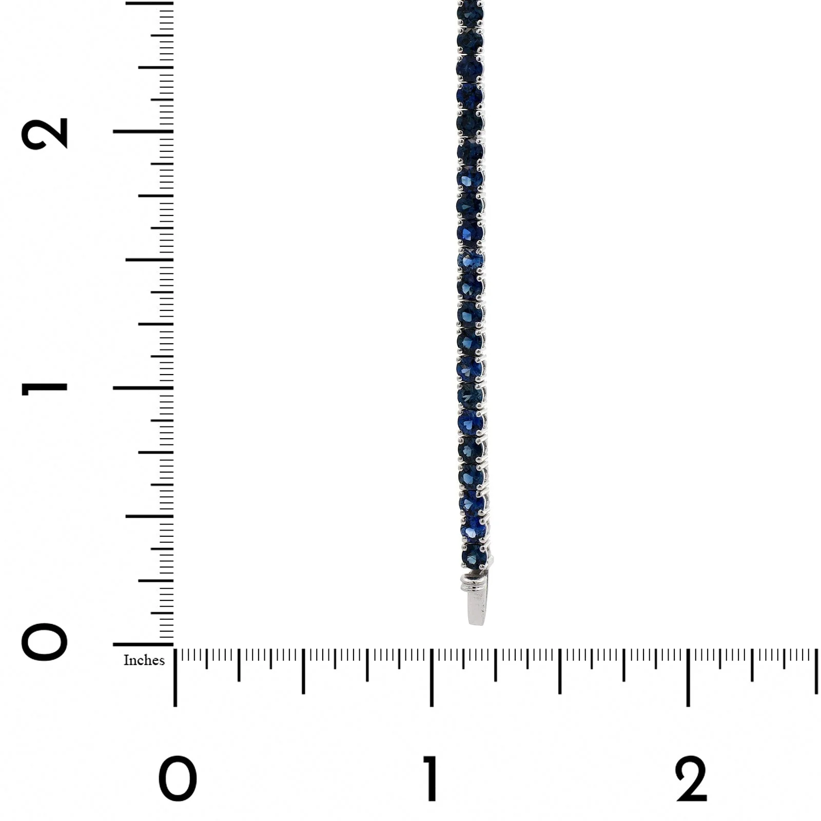 18K White Gold Blue Sapphire Tennis Bracelet - Image 3