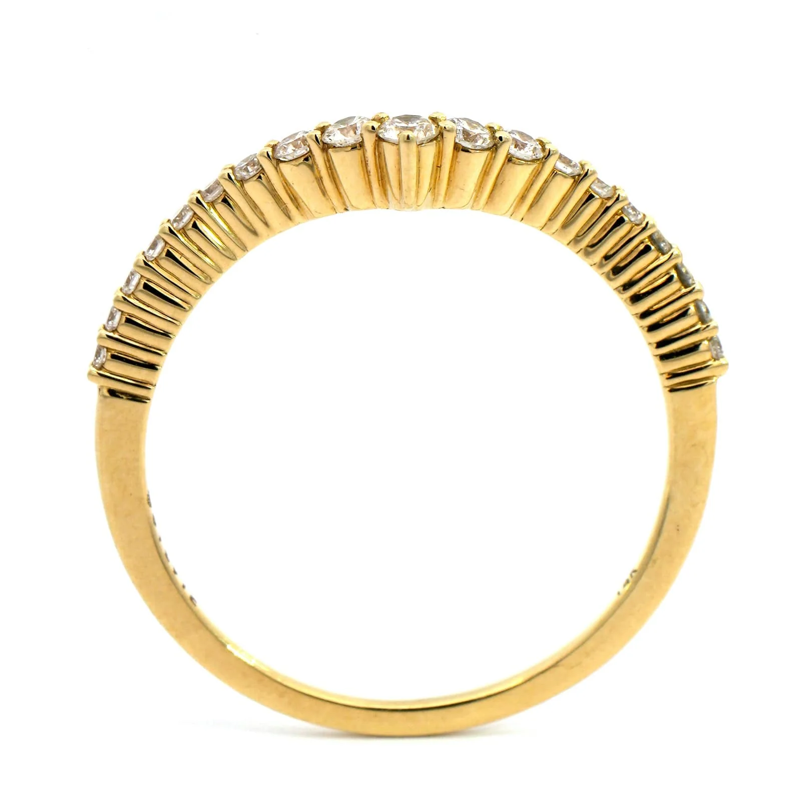 18K Yellow Gold V Shaped Diamond Band - Image 3