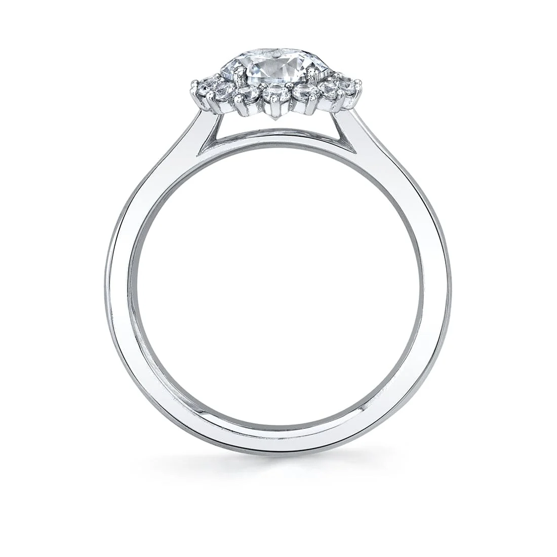 Flower Diamond Halo Engagement Ring Setting - Image 2