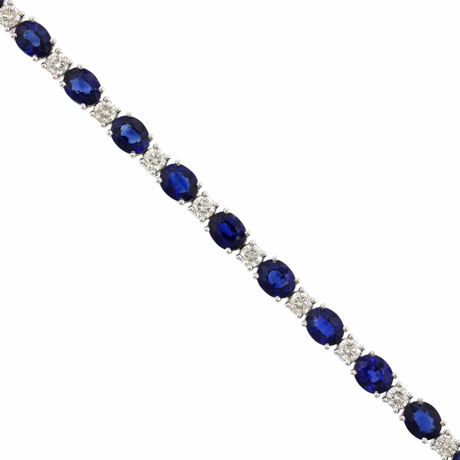 14K White Gold Diamond and Sapphire Bracelet - Image 2