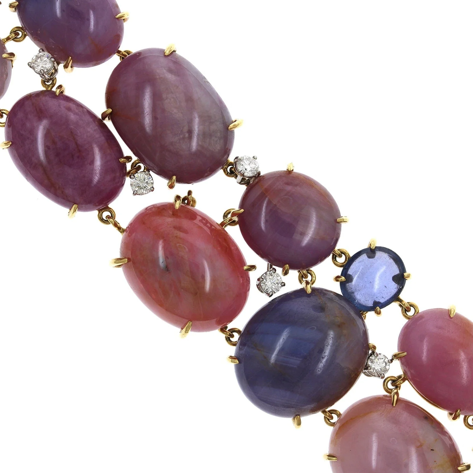 18K Rose Gold Multi Cabochon Sapphire Bracelet - Image 3