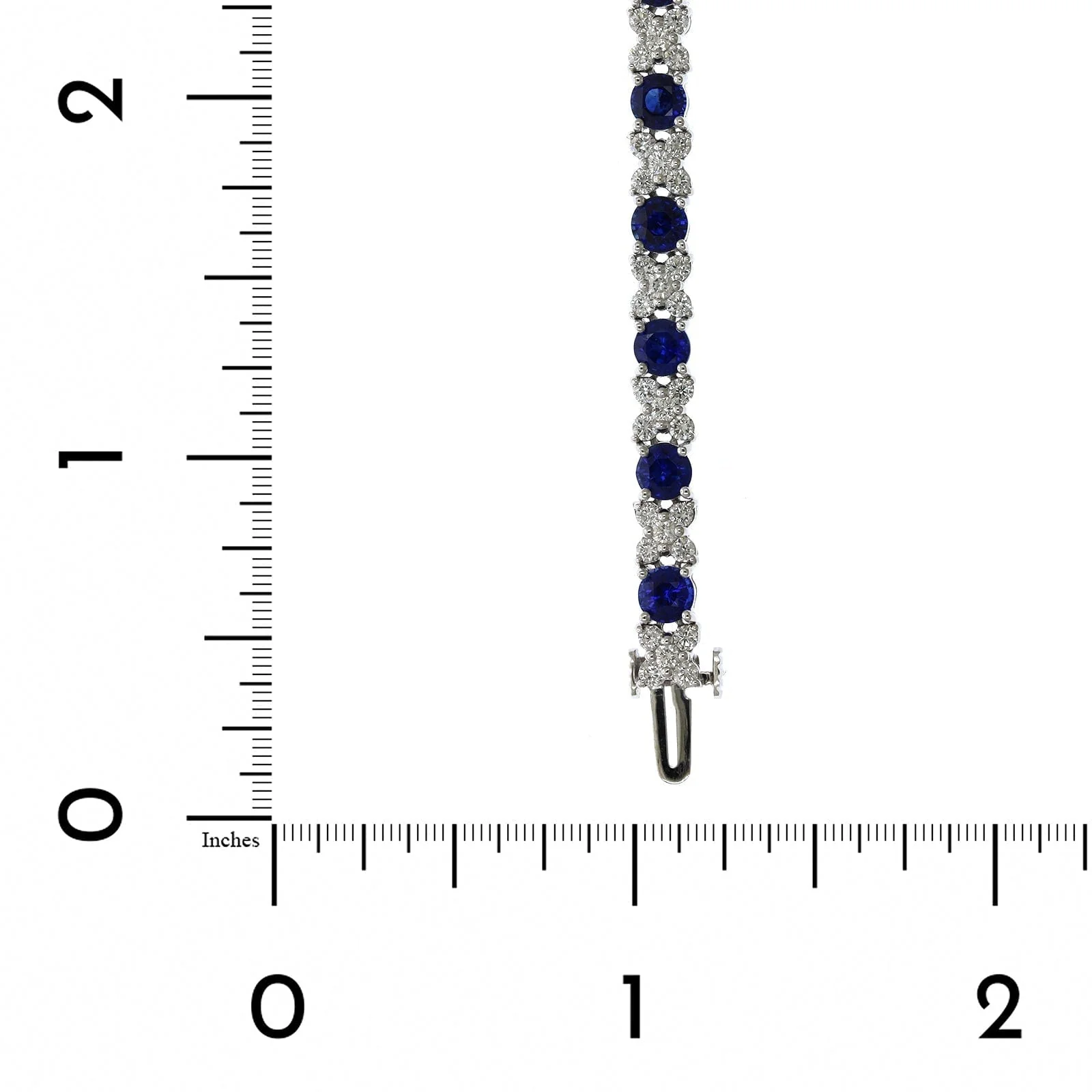 18K White Gold Sapphire X Diamond Bracelet - Image 3