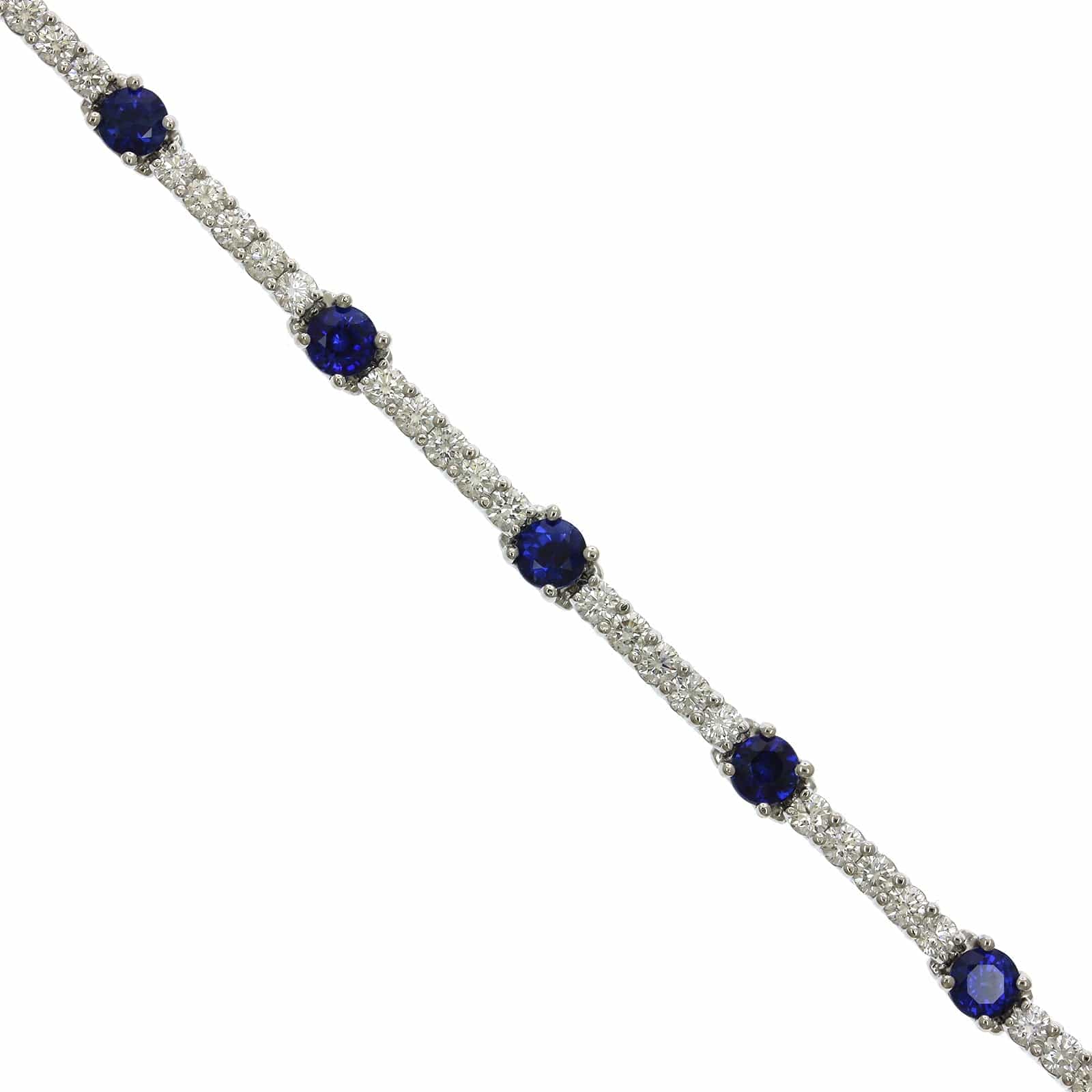 Platinum Sapphire and Diamond Bracelet - Image 2