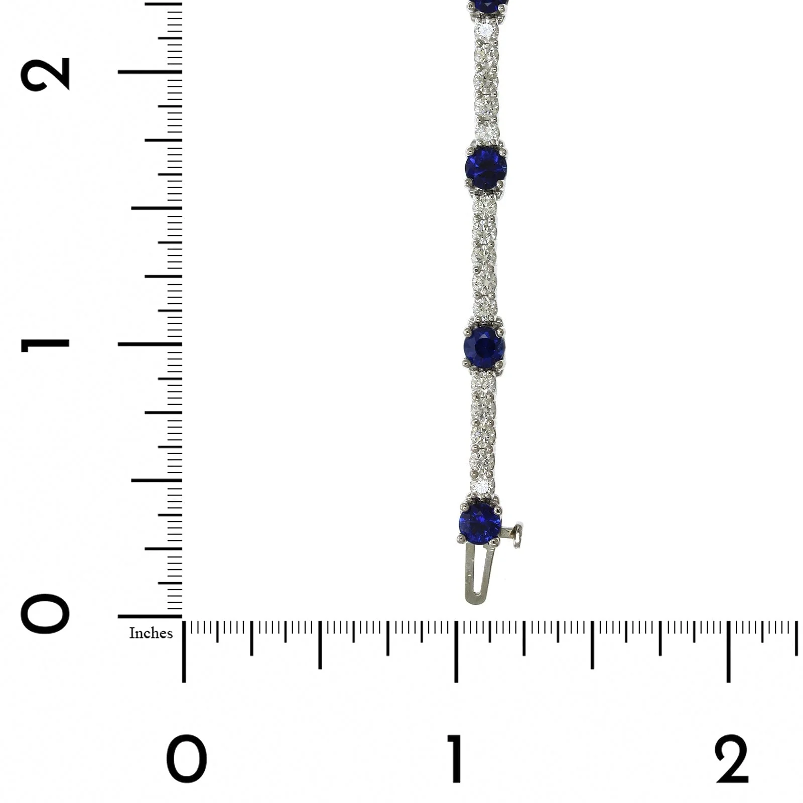 Platinum Sapphire and Diamond Bracelet - Image 3