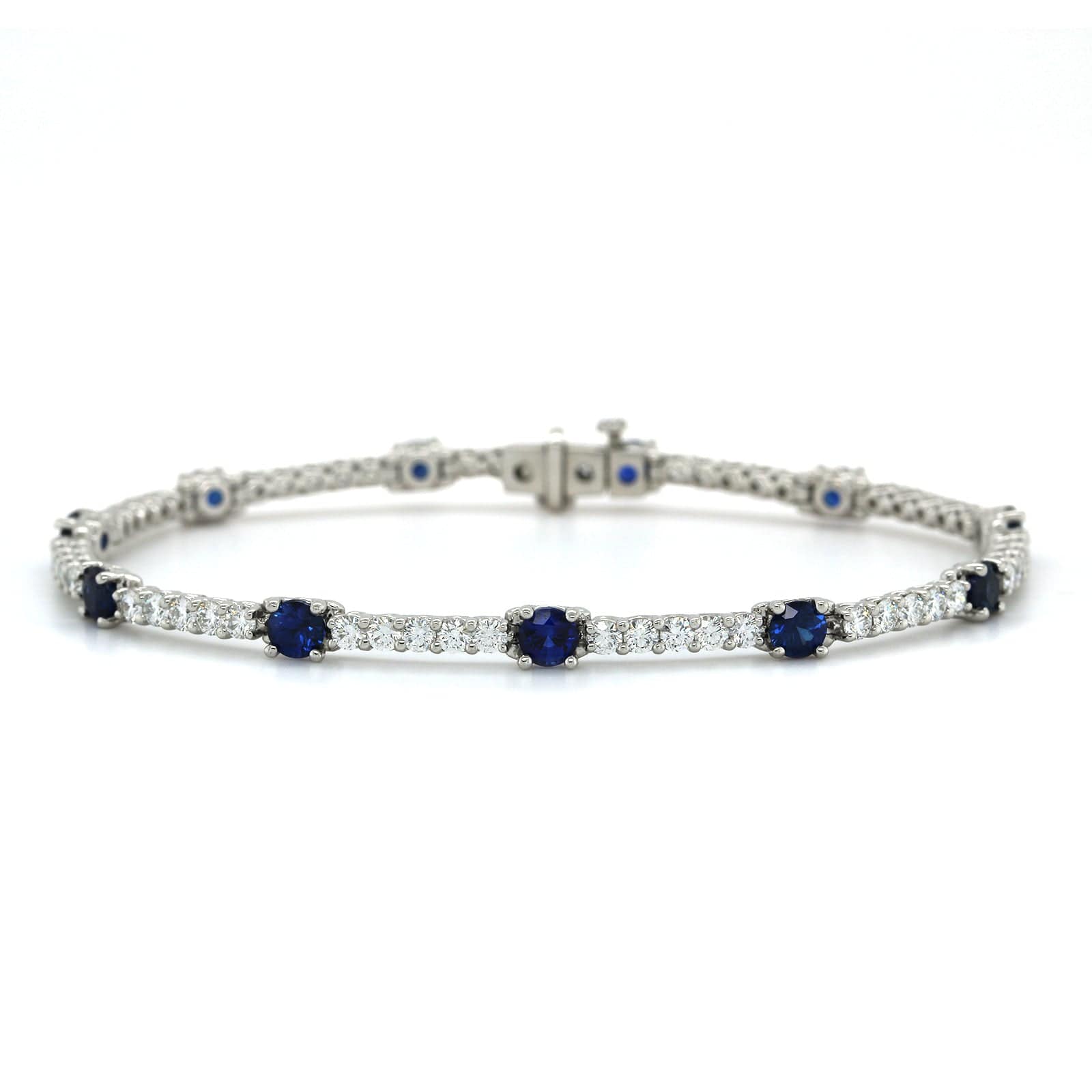 Platinum Sapphire and Diamond Bracelet - Image 4
