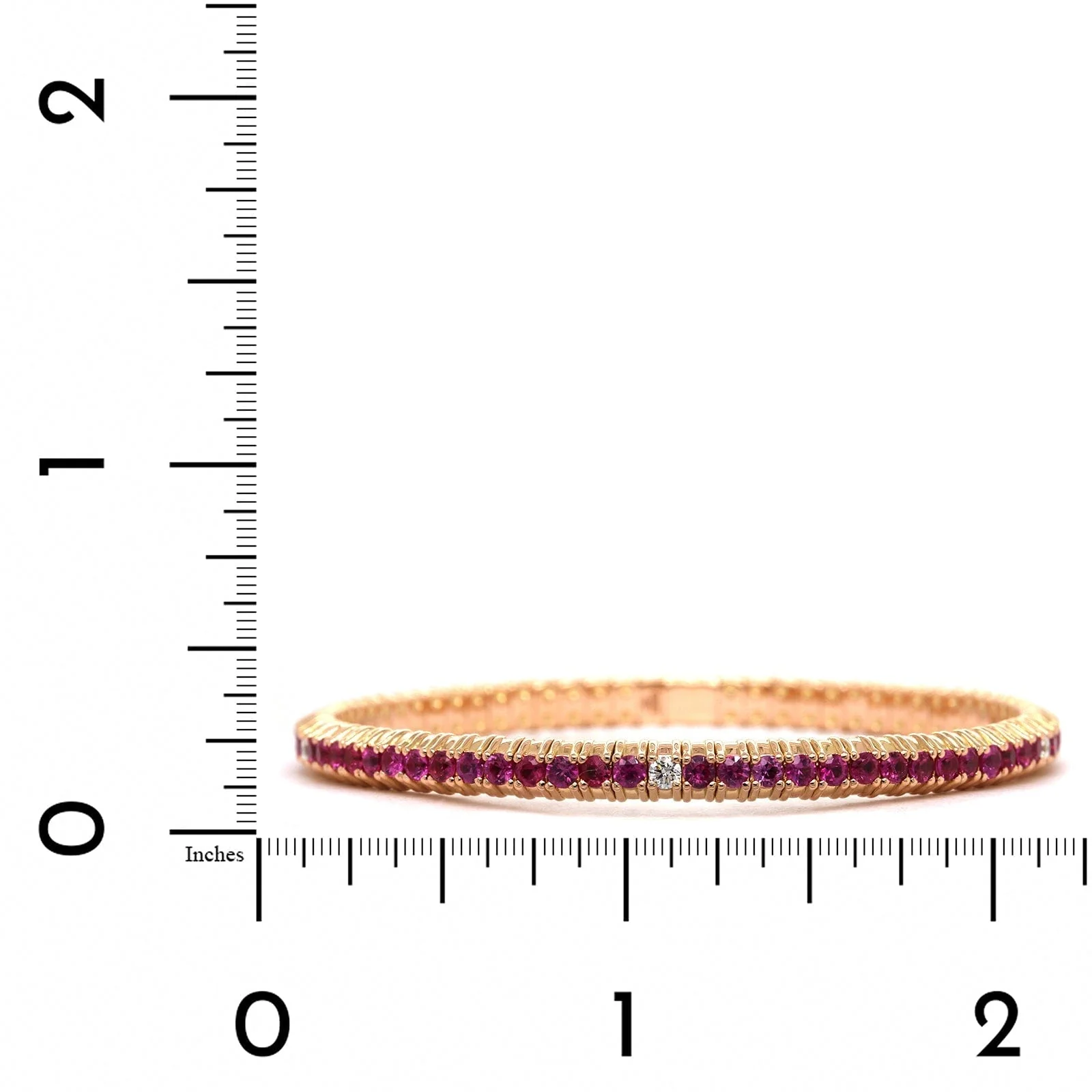 Zydo 18K Rose Gold Pink Sapphire Stretch Bracelet - Image 3