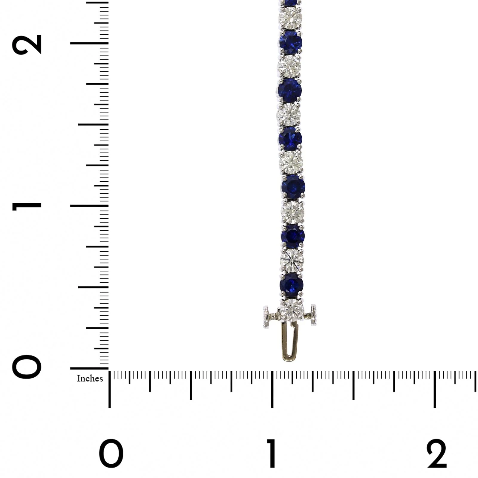 Platinum Sapphire and Diamond Tennis Bracelet - Image 3