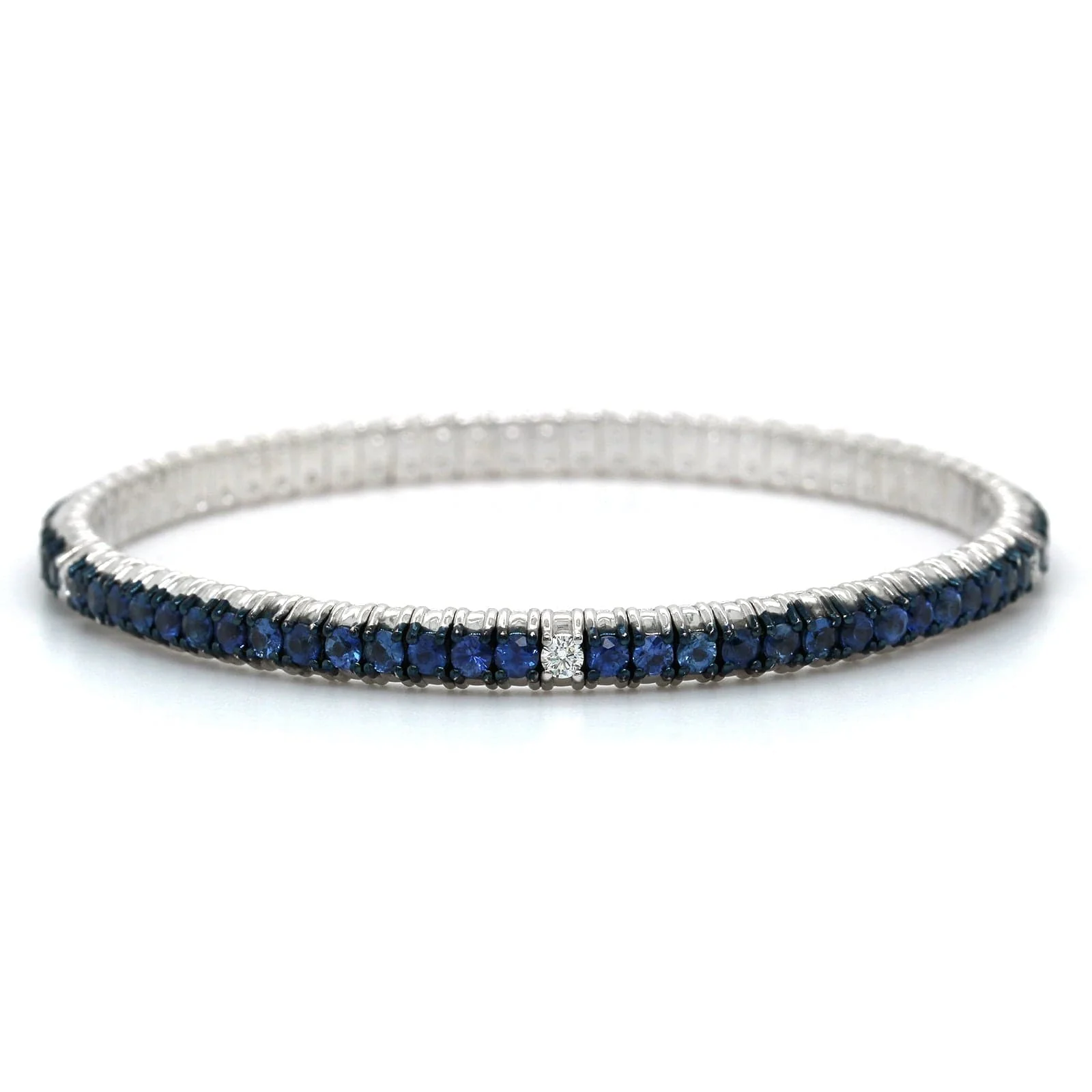 Zydo 18K White Gold Sapphire Stretch Bracelet