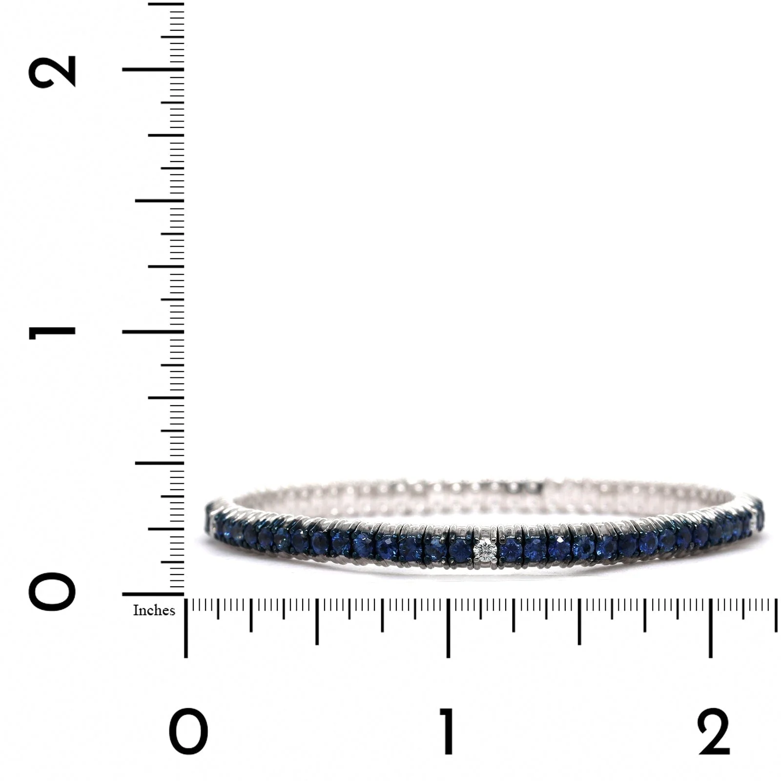 Zydo 18K White Gold Sapphire Stretch Bracelet - Image 3