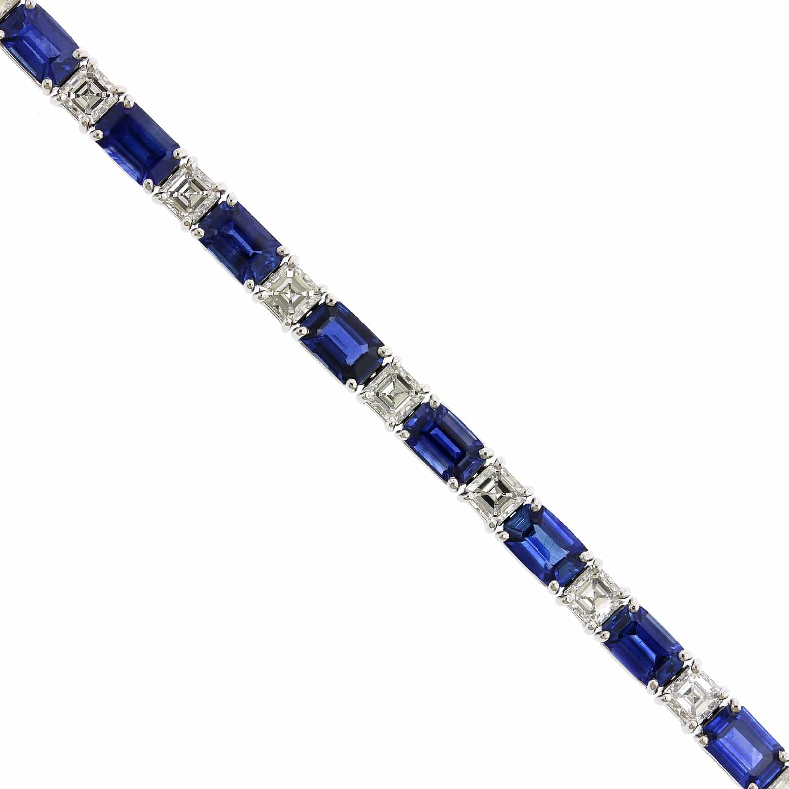 Platinum Sapphire and Diamond Bracelet - Image 2