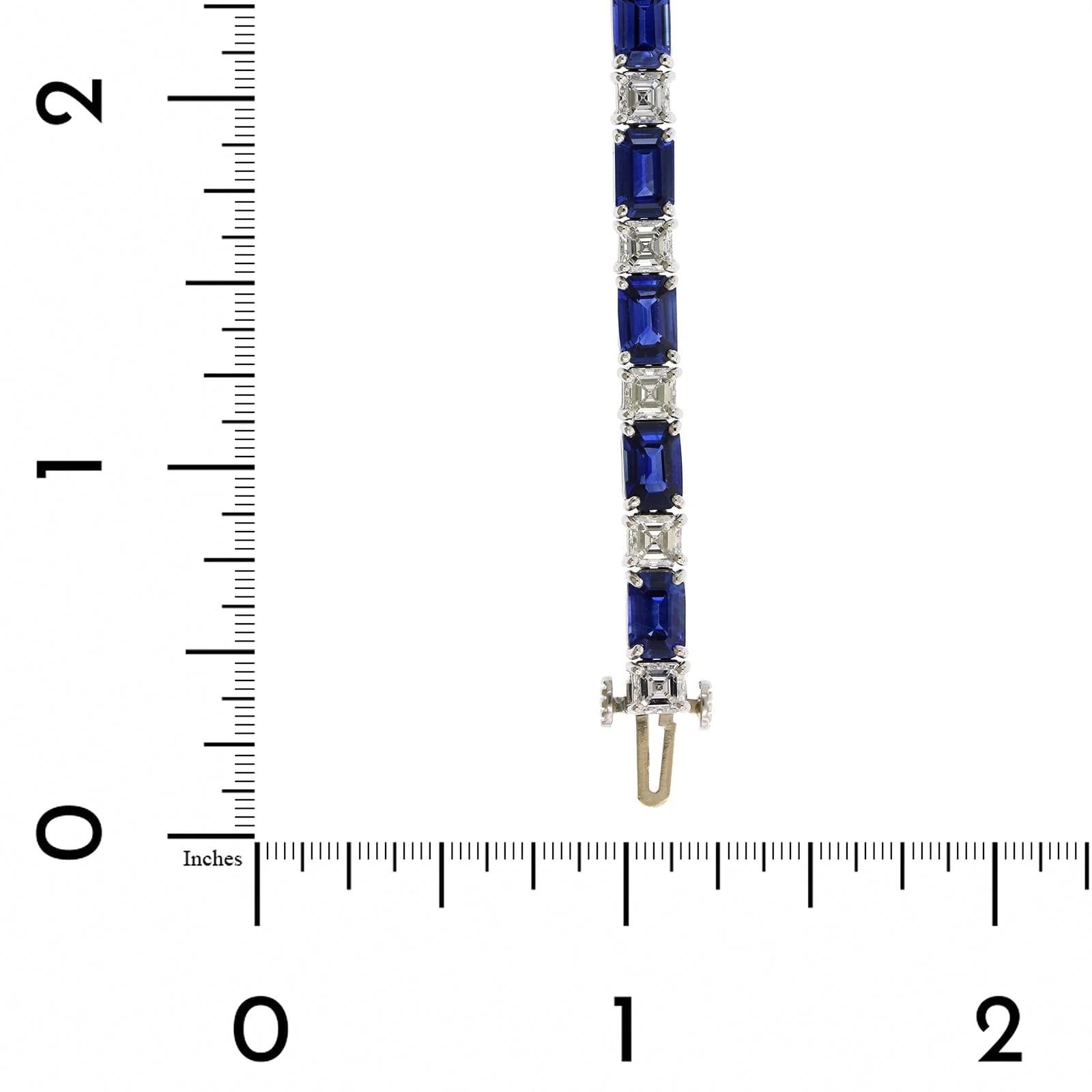 Platinum Sapphire and Diamond Bracelet - Image 3