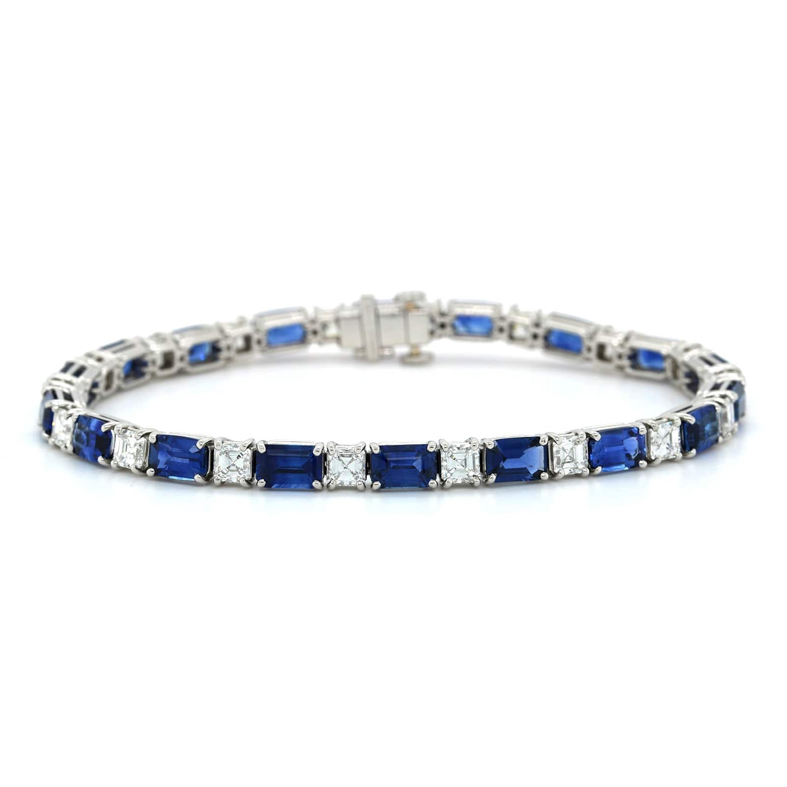 Platinum Sapphire and Diamond Bracelet - Image 4