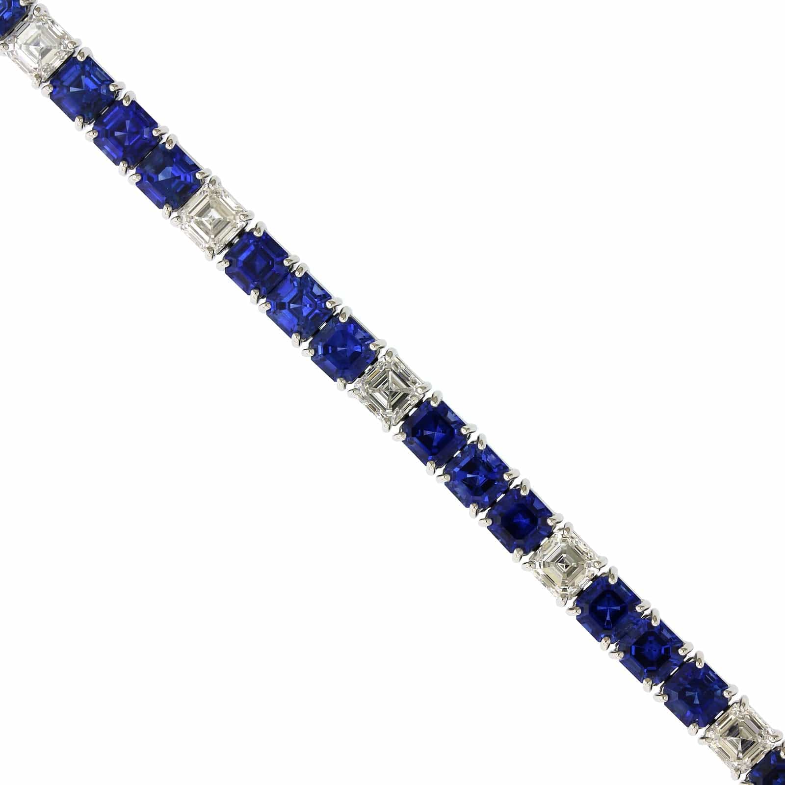 Platinum Sapphire and Diamond Bracelet - Image 2