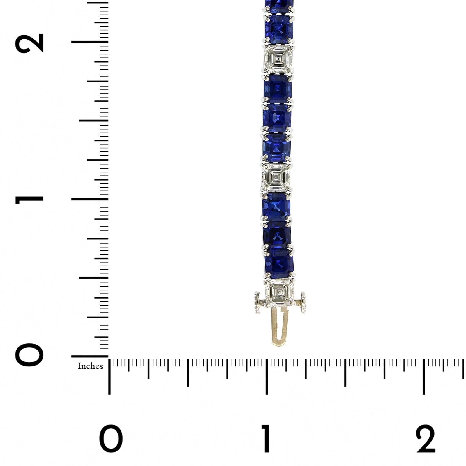 Platinum Sapphire and Diamond Bracelet - Image 3