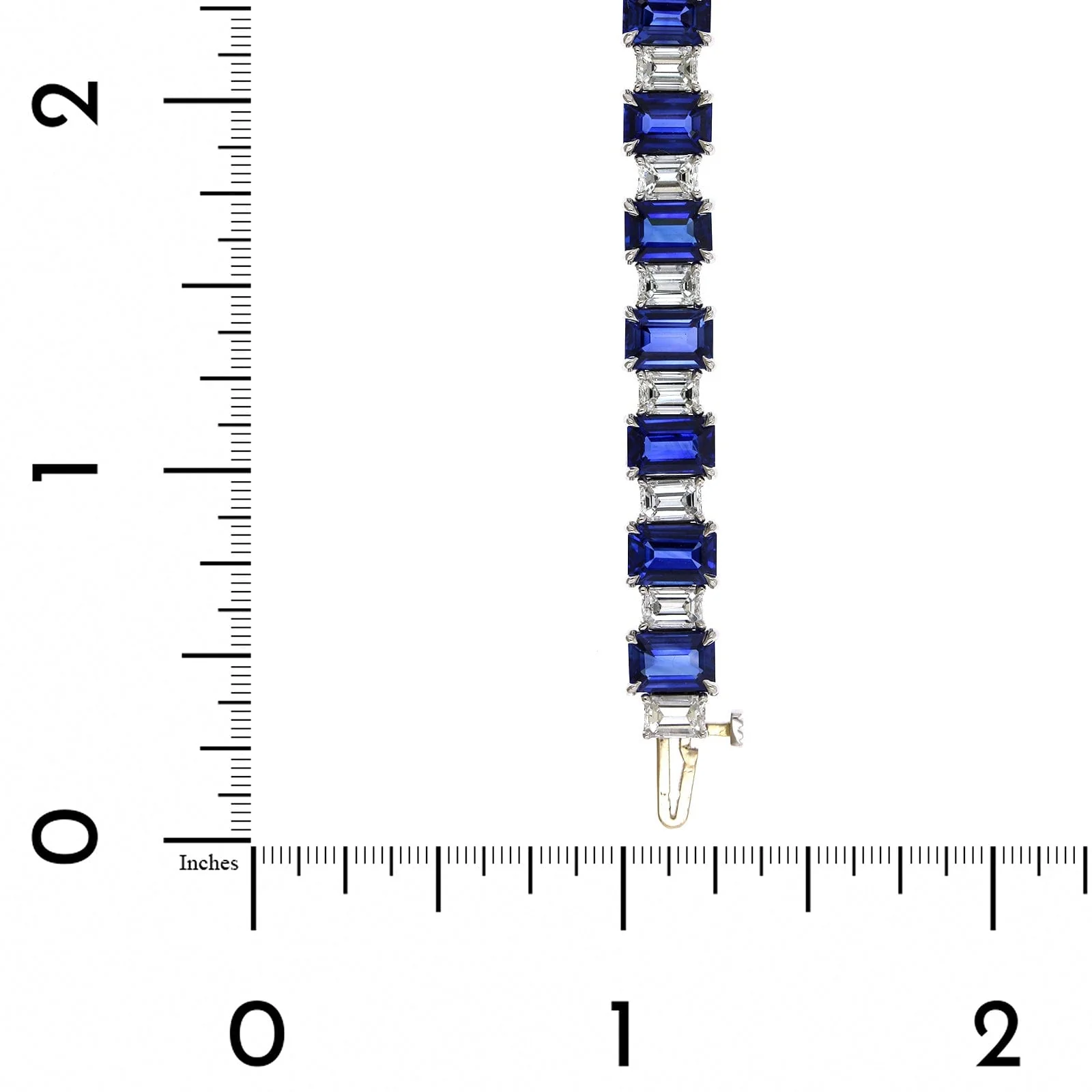 Platinum Sapphire & Diamond Stretch Bracelet - Image 3