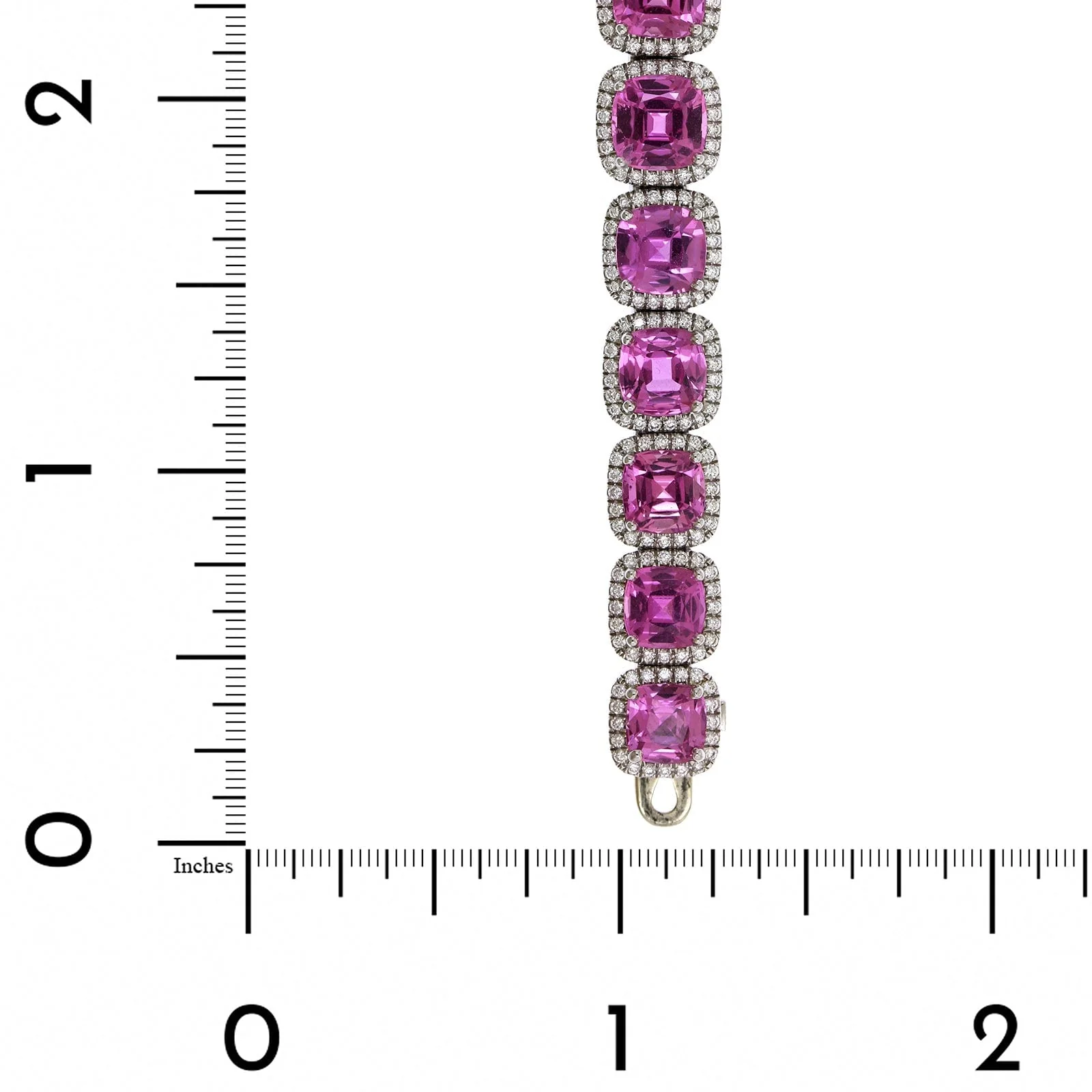 Platinum Pink Sapphire & Diamond Stretch Bracelet - Image 3