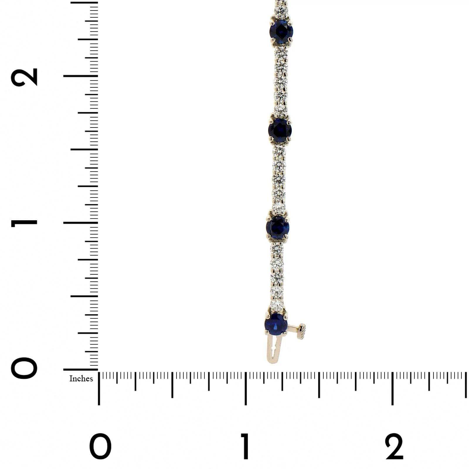 Platinum Sapphire and Diamond Line Bracelet - Image 3