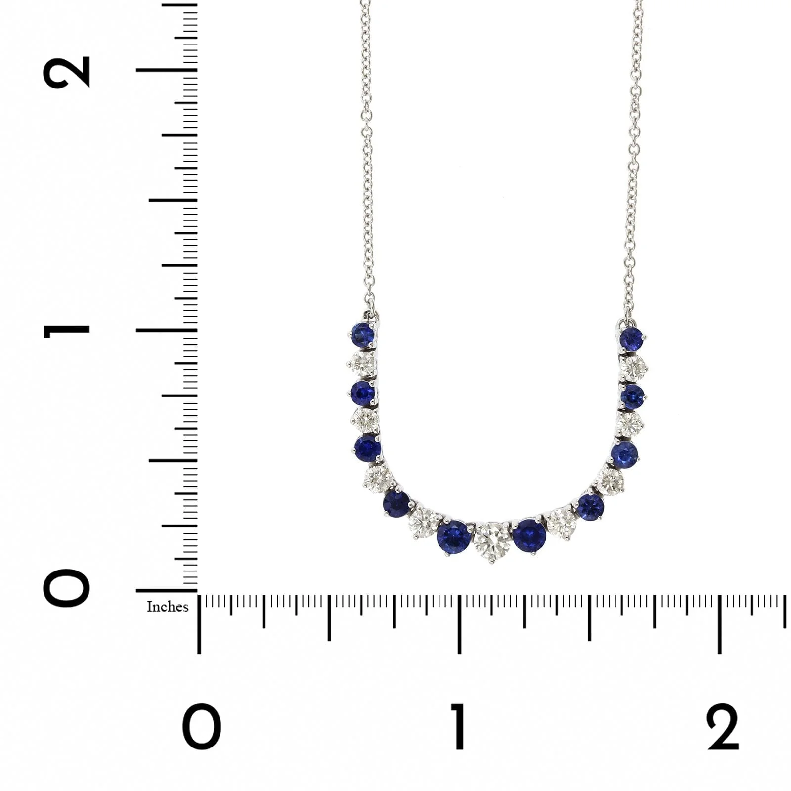 18K Graduated Diamond and Sapphire Flexible Necklace - Image 4