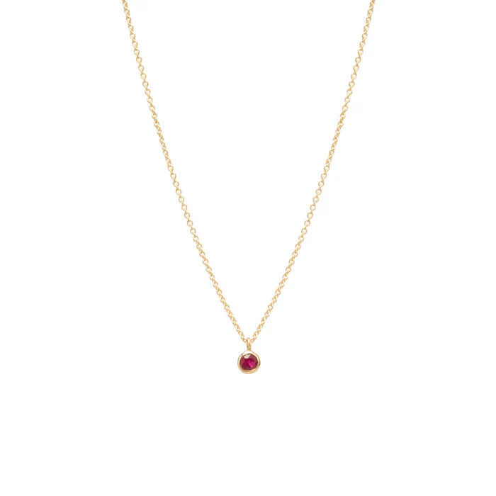 Zoe Chicco 14K Yellow Gold Bezel Set Ruby Sapphire Pendant