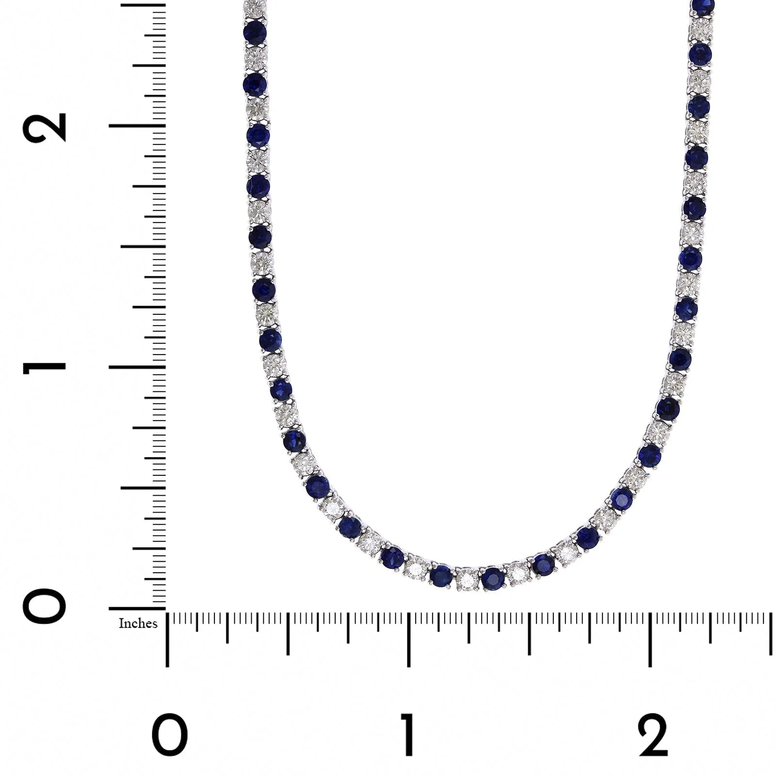 18K White Gold Sapphire and Diamond Necklace - Image 4