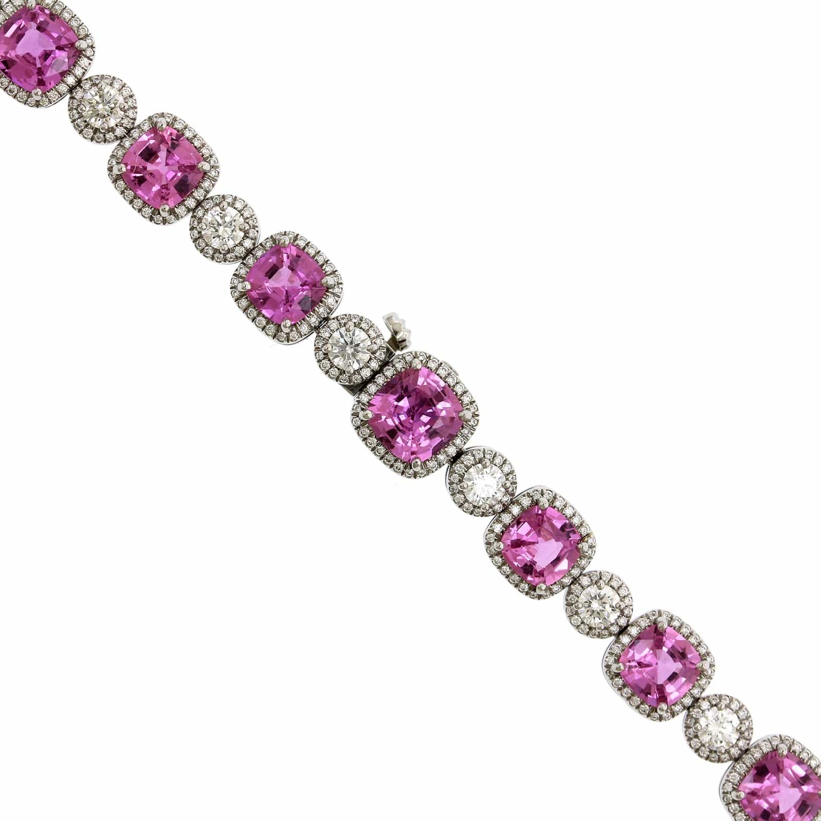 Platinum Pink Sapphire and Diamond Necklace - Image 2