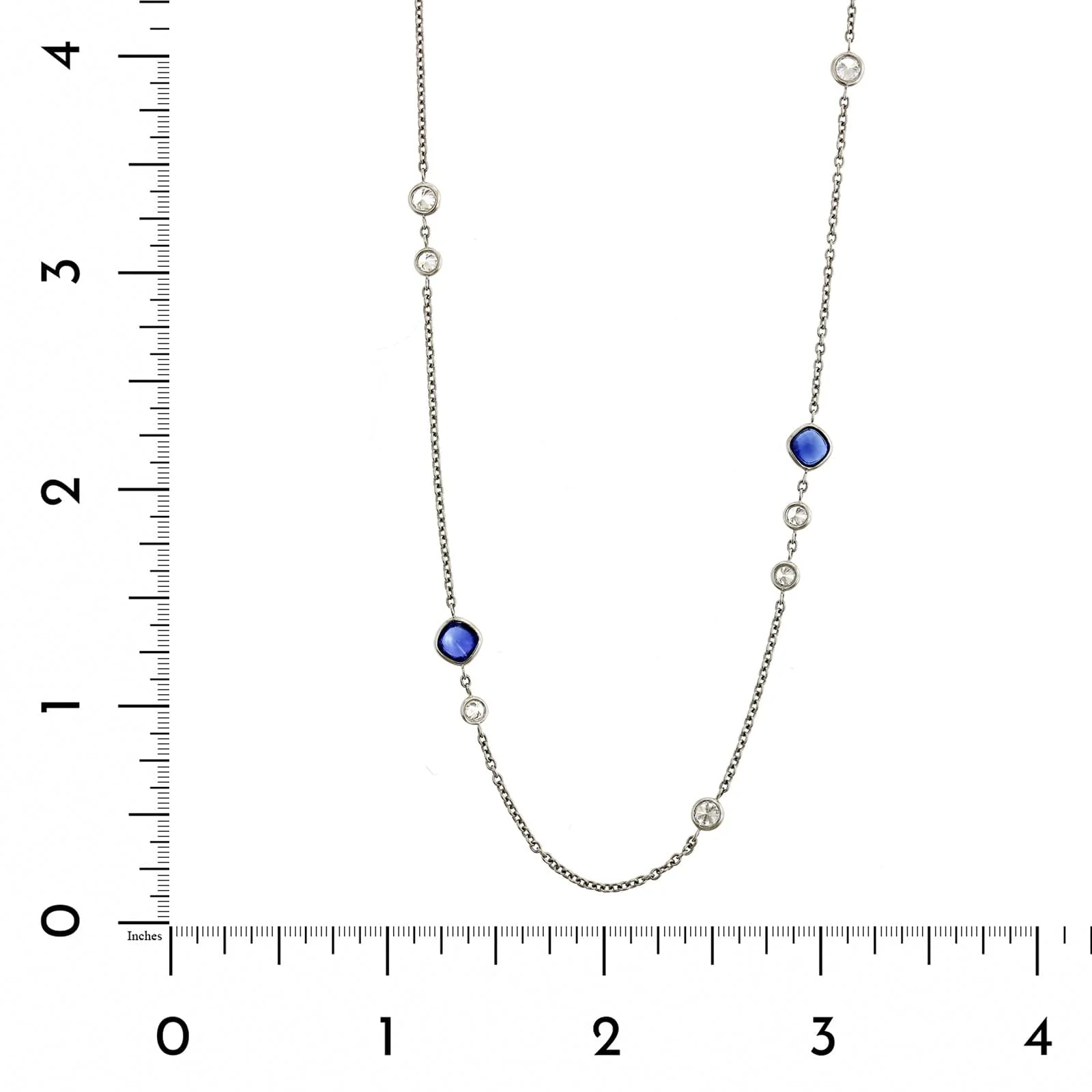 Platinum Sapphire and Diamonds By The Yard Necklace - Image 2