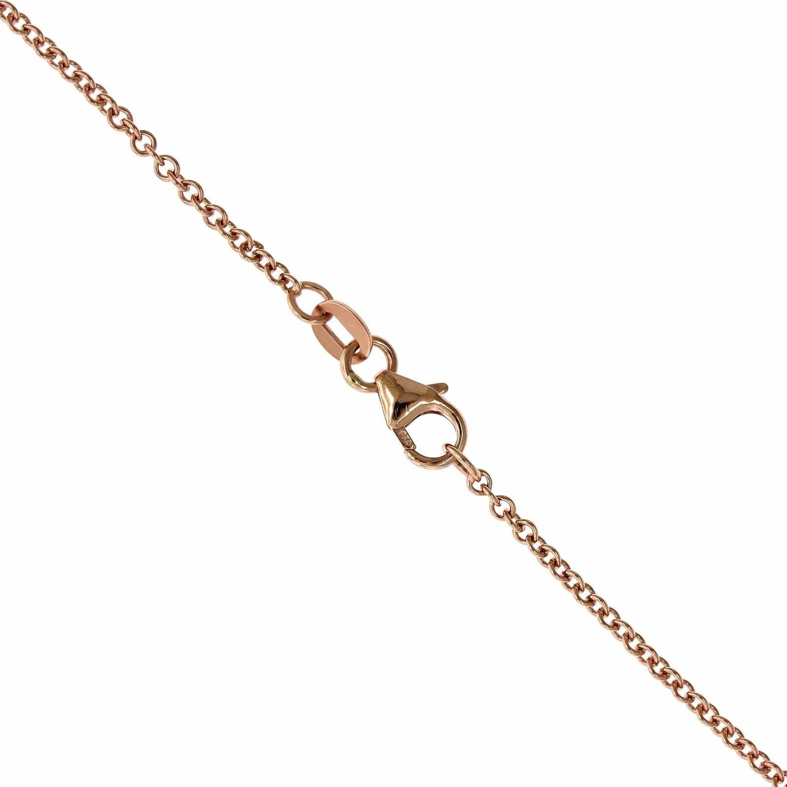 20K Rose Gold Oval Padparadscha Sapphire Diamond Pendant - Image 3