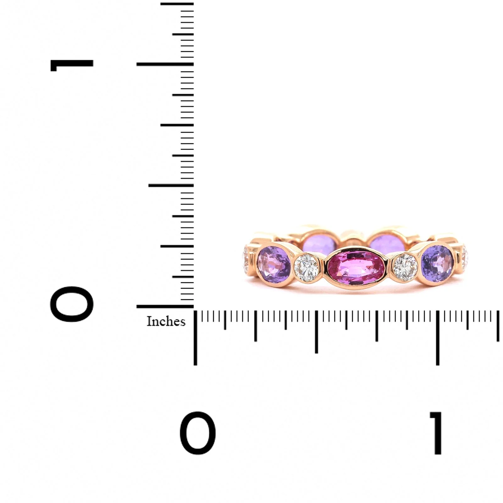 18K Rose Gold Sapphire & Diamond Marbella Stacking Ring - Image 4
