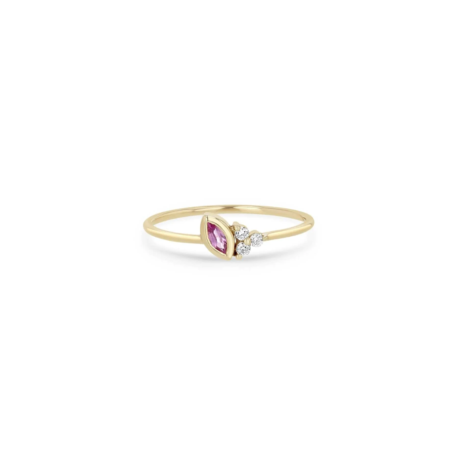 Zoe Chicco 14K Yellow Gold Pink Sapphire and Diamond Stack Ring