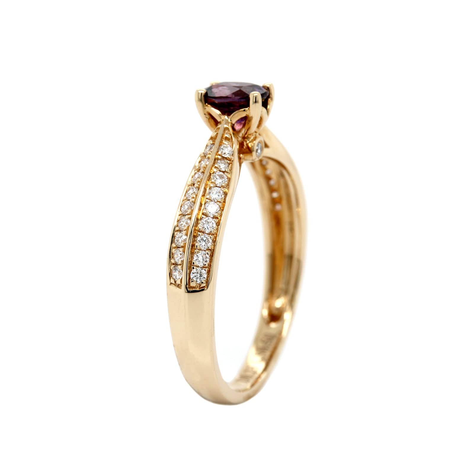 14K Yellow Gold Oval Sapphire and Diamond Ring - Image 3