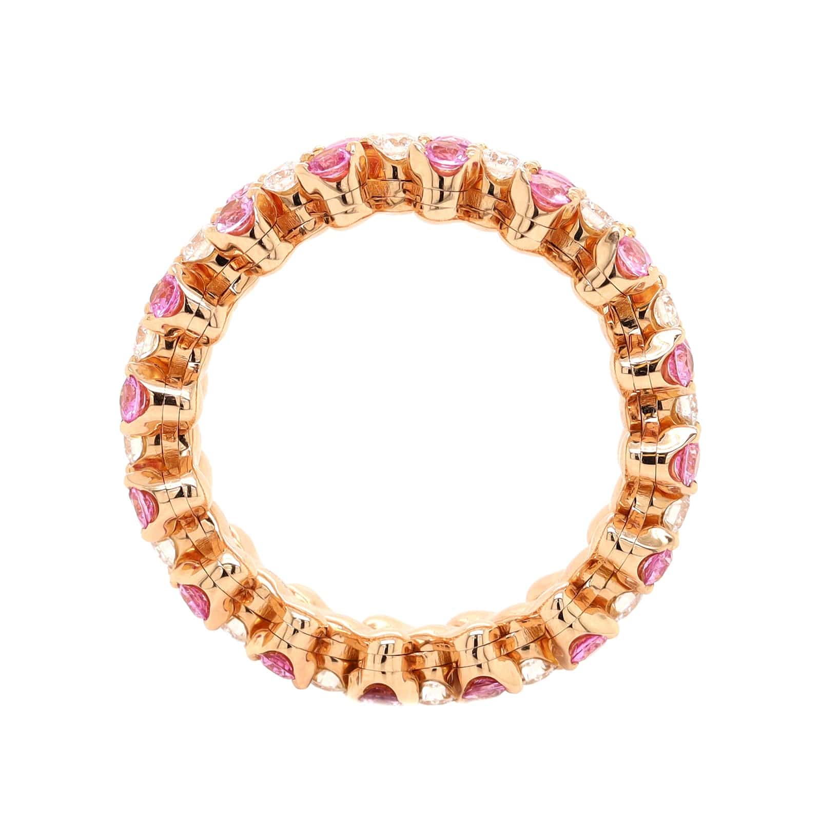 18K Rose Gold Adjustable Sapphire and Diamond Ring - Image 4