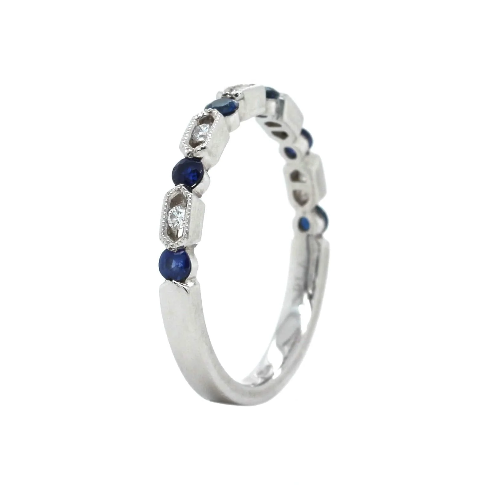 Platinum Sapphire and Diamond Band - Image 2
