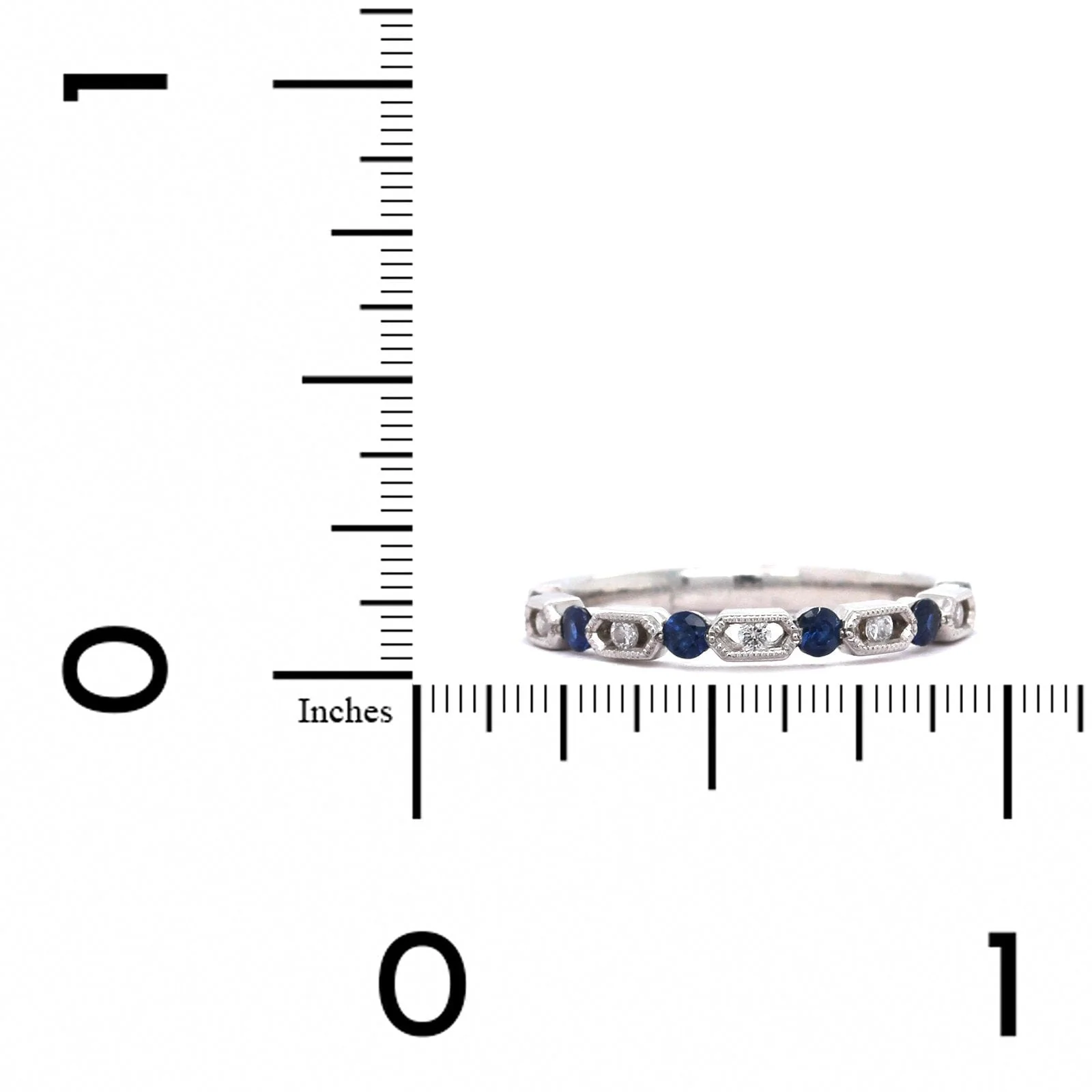 Platinum Sapphire and Diamond Band - Image 3