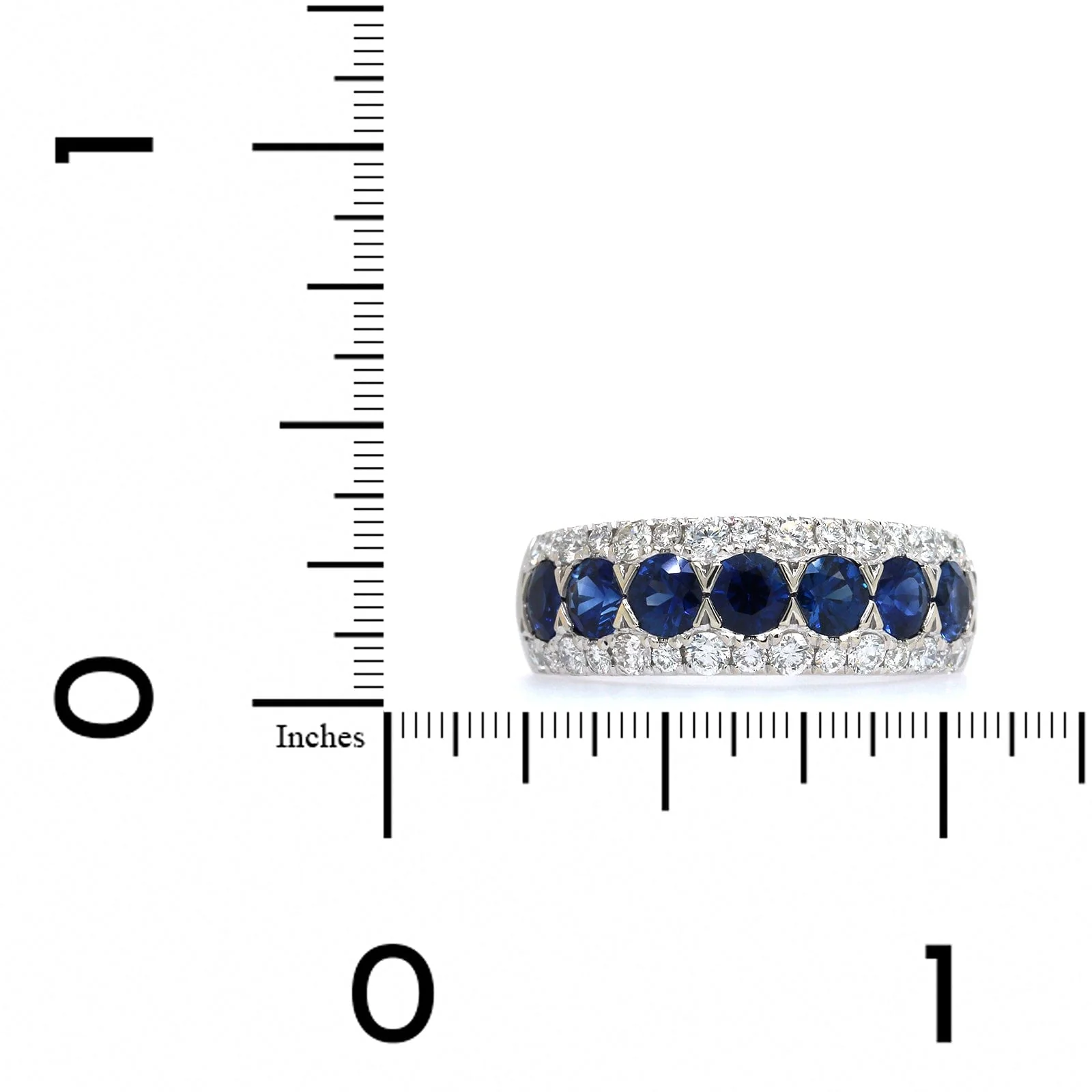 14K White Gold Sapphire and Diamond Band - Image 4